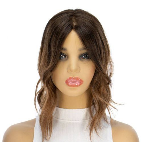 14 inch dark brown ombre topaz premium human hair milano wig