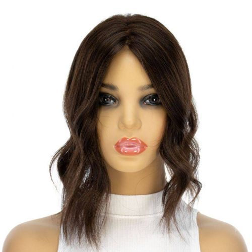 14 inch dark brown topaz premium human hair milano wig