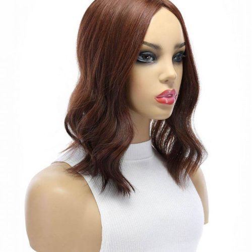 14 inch emerald auburn premium human hair milano wig right