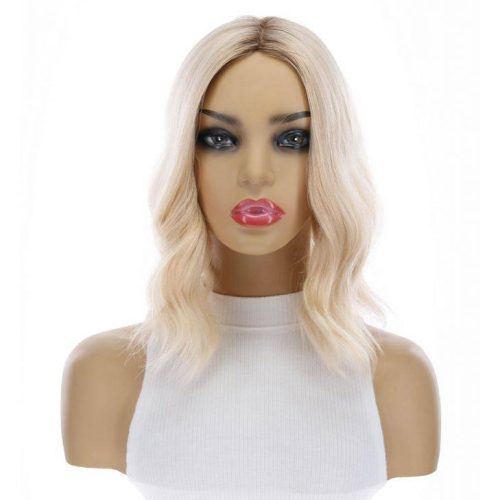 14 inch emerald platinum blonde premium human hair milano wig