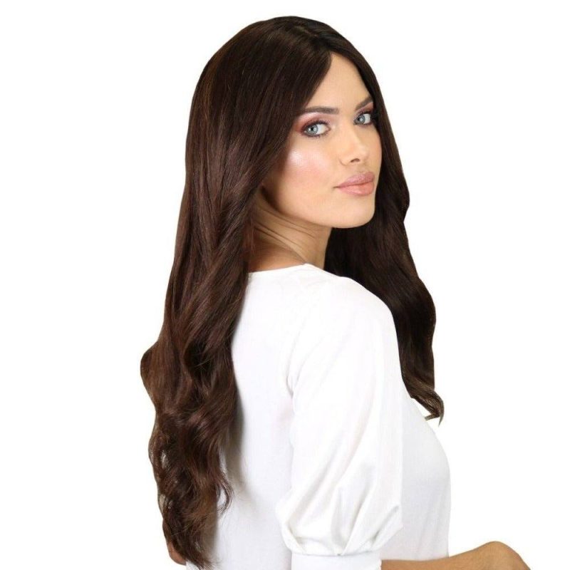 26 inch ponytail dark brown with rooting