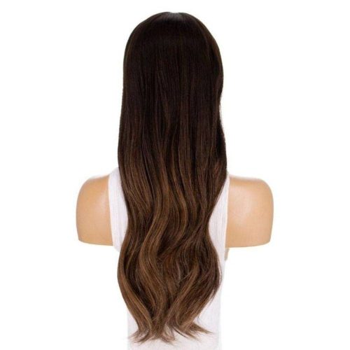 26 ponytail dark brown balayage back 1 1 1