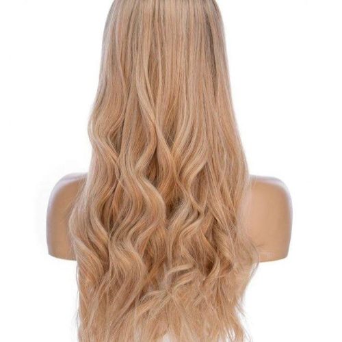 26 ponytail golden blonde back