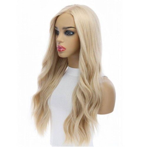 26 inch amber platinum blonde premium processed wig left 1