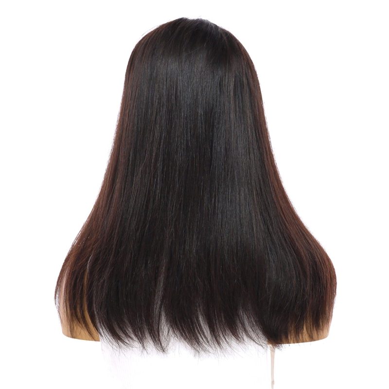 U Shape Topper 18 1B Virgin Open Wefted Straight Medium Back