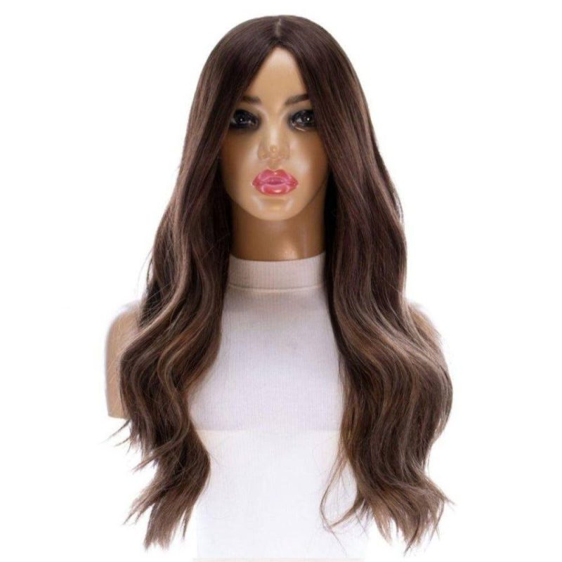 medium brown balayage layered premium human hair wig milano wigs 26 inches 1