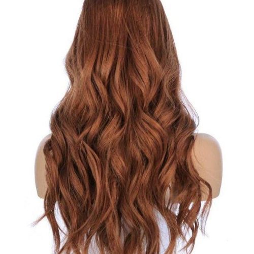 ponytail copper premium human hair 26 inch length milano wig back 1