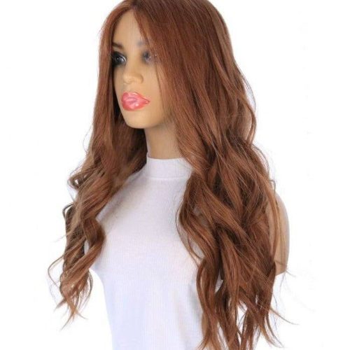 ponytail copper premium human hair 26 inch length milano wig left 1