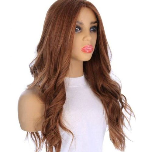 ponytail copper premium human hair 26 inch length milano wig right 1